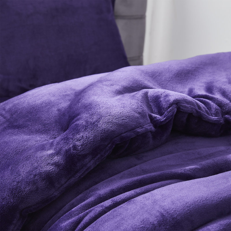 Thickest Comas Inducer Thicker Than Thick Oversized Comforter Set, Purple, King Comforter + 2 King Shams