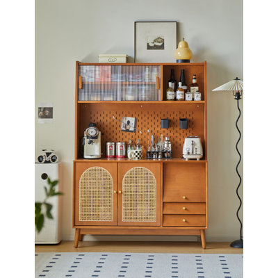 Armoire garde-manger moderne et simple en rotin tissé multifonctionnel de grande capacité