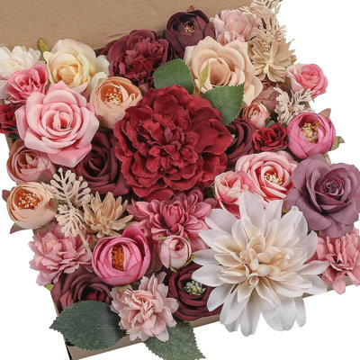 Artificial Flowers Combo Box Set Faux Flowers Bulk Flower Leaf With Stems For DIY Wedding Bouquets Centerpieces Baby Shower Party Home Decorations- (B -  ToccoLeggero, WFY - AM - B09K5-B7XX8