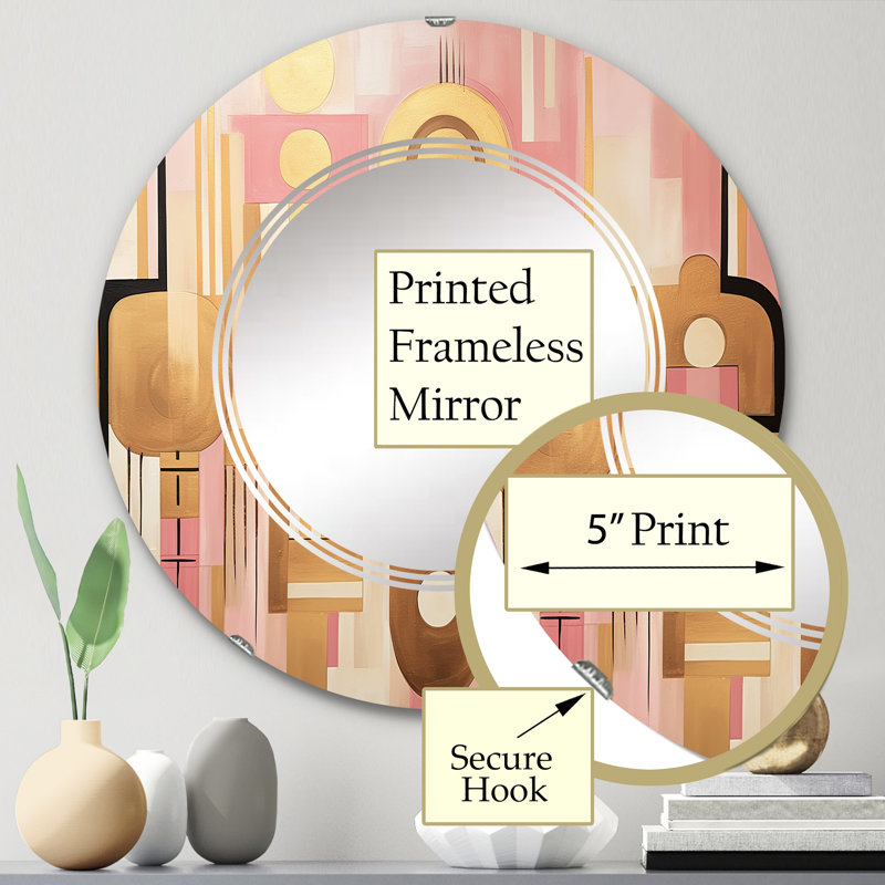 Moretaine - Miroir mural moderne rond, 24 po x 24 po