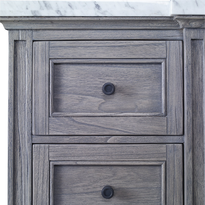 Danbury 60'' Gray Mahogany Single Bathroom Vanity with Marble Top