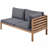 Gray Cushions Wood Structure Outdoor Sofa Set, Exotic Design Water-Resistant And Uv Protected Texture High Quality Acacia Wood Strong Metal Accessories