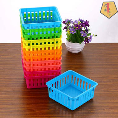DEAYOU 24 Pack Classroom Storage Baskets, Small Plastic Baskets for  Organizing, Colorful Storage Trays, Crayon Pencil Containers Organizer Bins  for