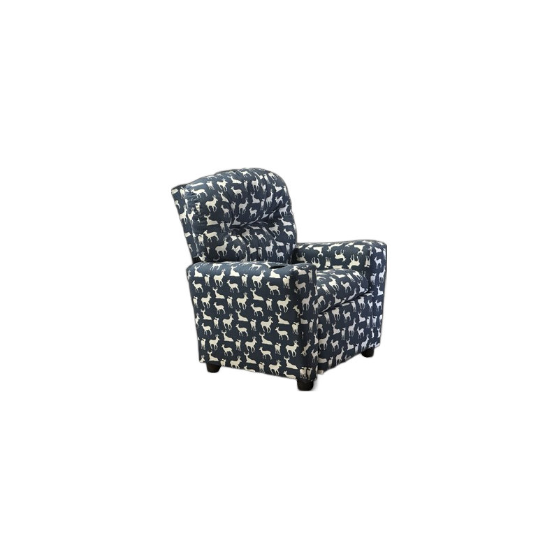 Fauteuil inclinable Dolansky, Blanc / bleu marine géométrique 1