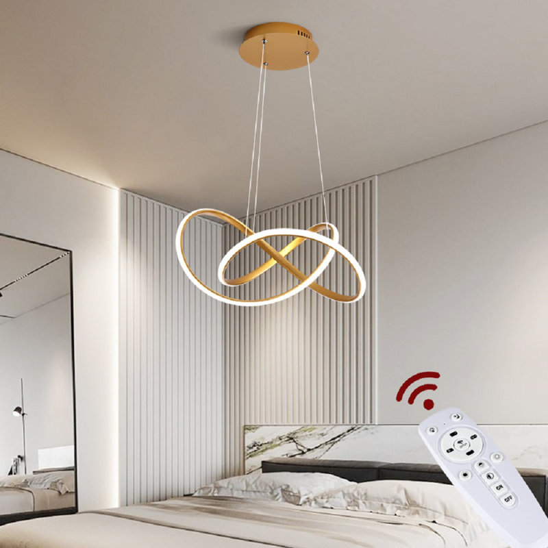 Leister Geometric Waggon Wheel LED Pendant, Gold