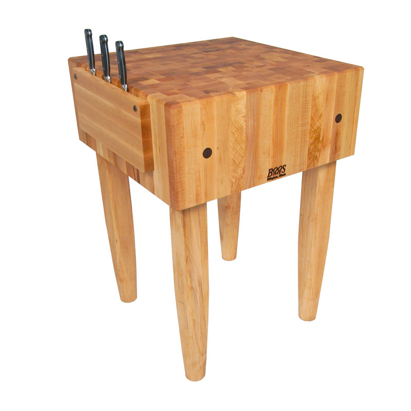 Chariot de cuisine avec plateau étal de boucher Pro Chef, Non inclus, H 34 po x l 24 po x p 24 po