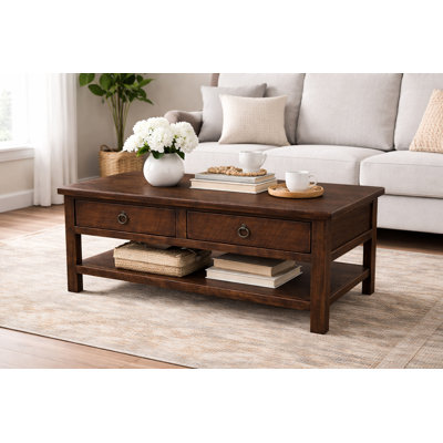 Table basse avec rangement en bois massif Bloomingdale
