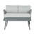 Steel Loveseat And Table, Grey-1016840623-1016840622