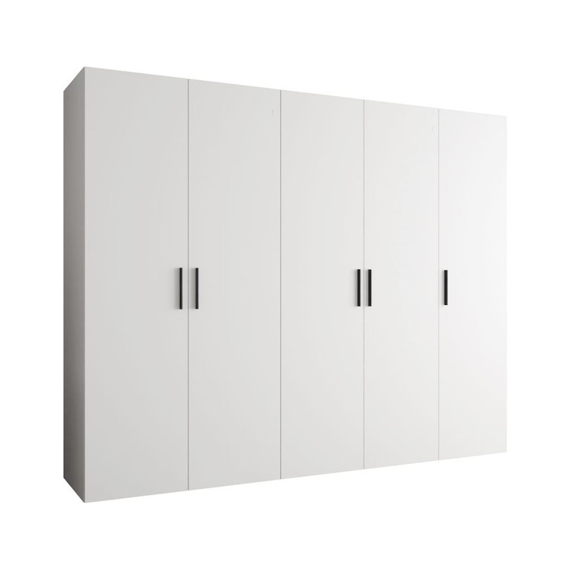 Berlie I Hinged Door Wardrobe 250cm - Expansive, Soft-Close Storage for Airy, Organised Living, White