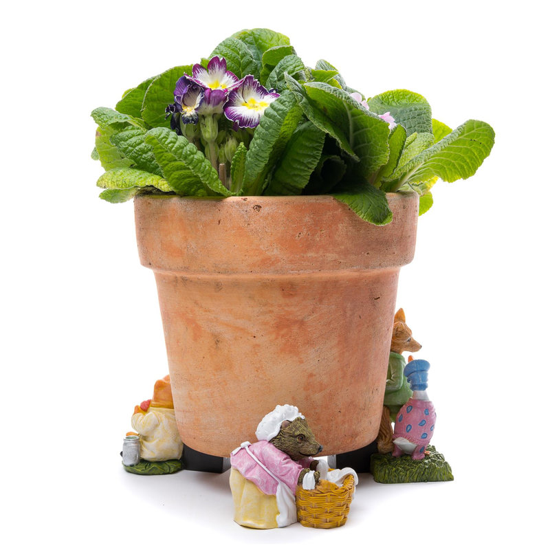 Carreen Stone Weather Resistant Planter Feet, Light Brown/Green/Pink