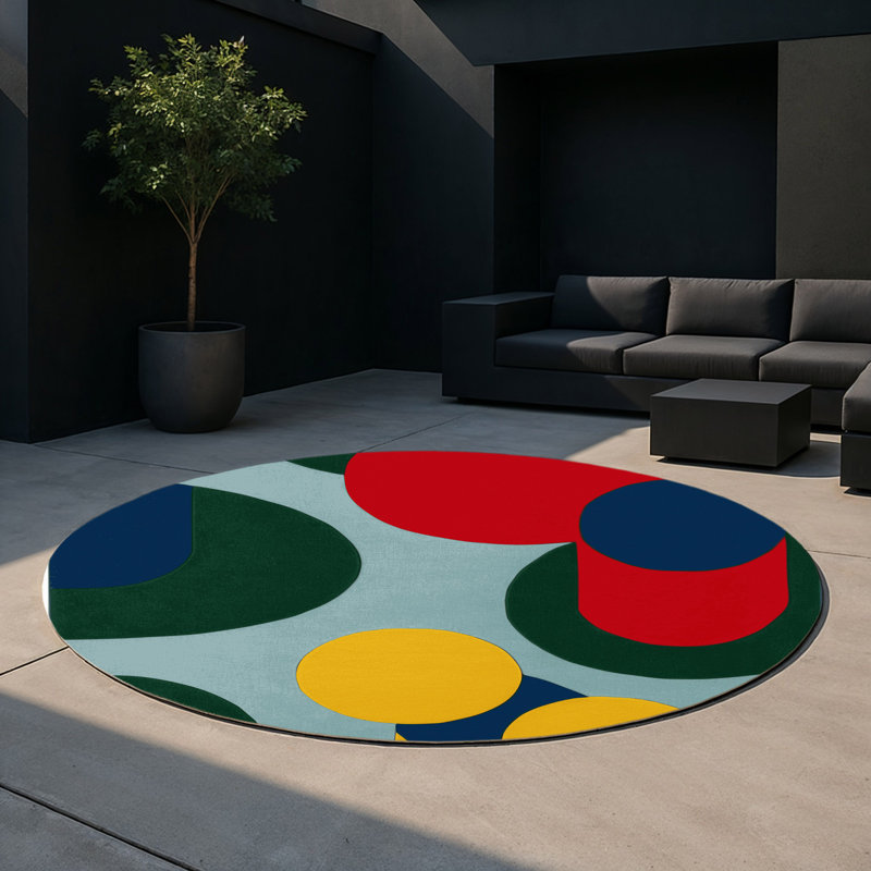 Witty Twist Indoor And Outdoor Area Rug, Round 5'
