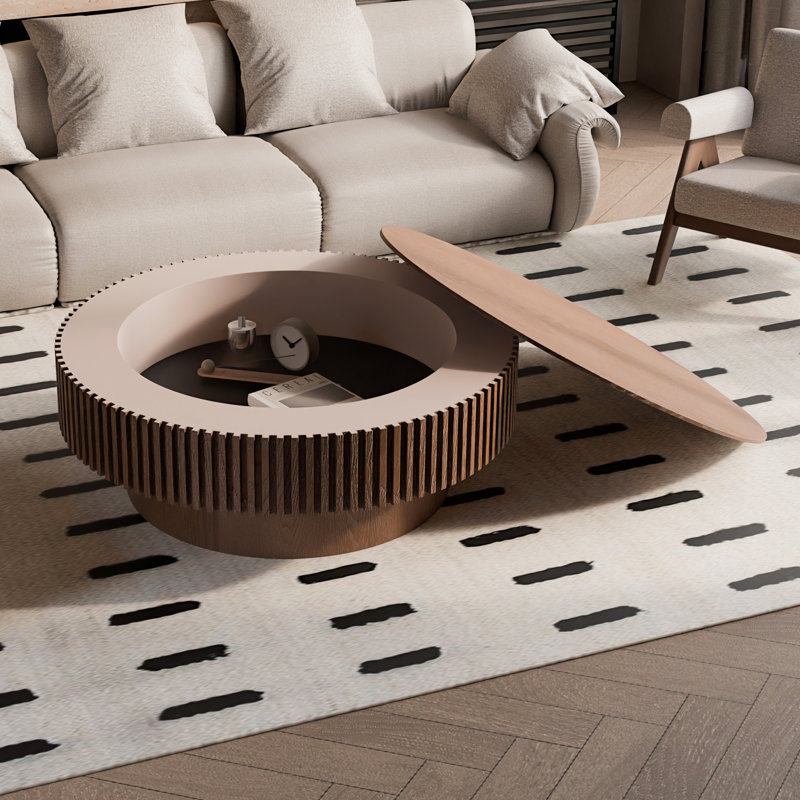 39'' Round Coffee Table with Storage