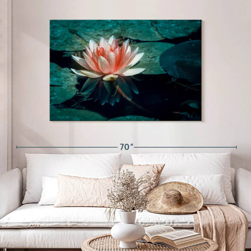 Harnek Water Lily Reflection, H 32 po x l 48 po