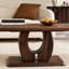 Table basse rectangulaire moderne en bois de noyer brun foncé Ajoutez une atmosphère calme et confortable à votre maison. Table basse en MDF, noyer, autocollant texturé brun foncé, table d'appoint.