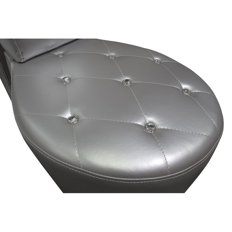 Schenck Faux Leather Shoe Accent Chair , Silver Faux Leather