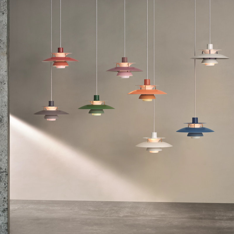 PH 5 1 - Light Pendant, 6.4" H x 11.8" W x 11.8" D, Hues of Green