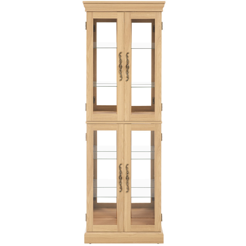 Armoire de rangement lumineuse avec zones mobiles - affichage rétro de style rétro en chêne