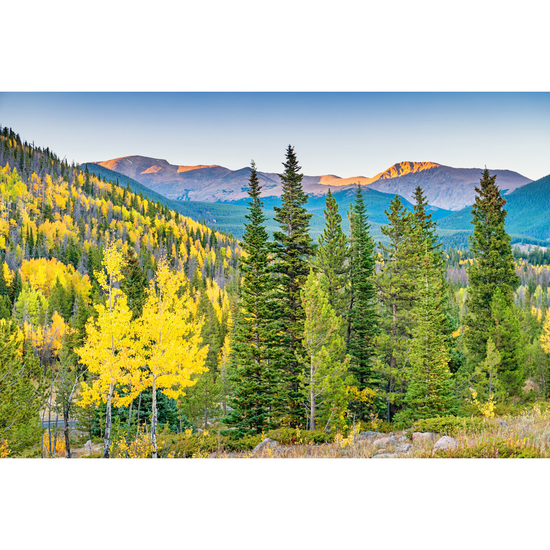 Rocky Mountain Landschaft von Benedek - Druck auf Leinwand ohne Rahmen