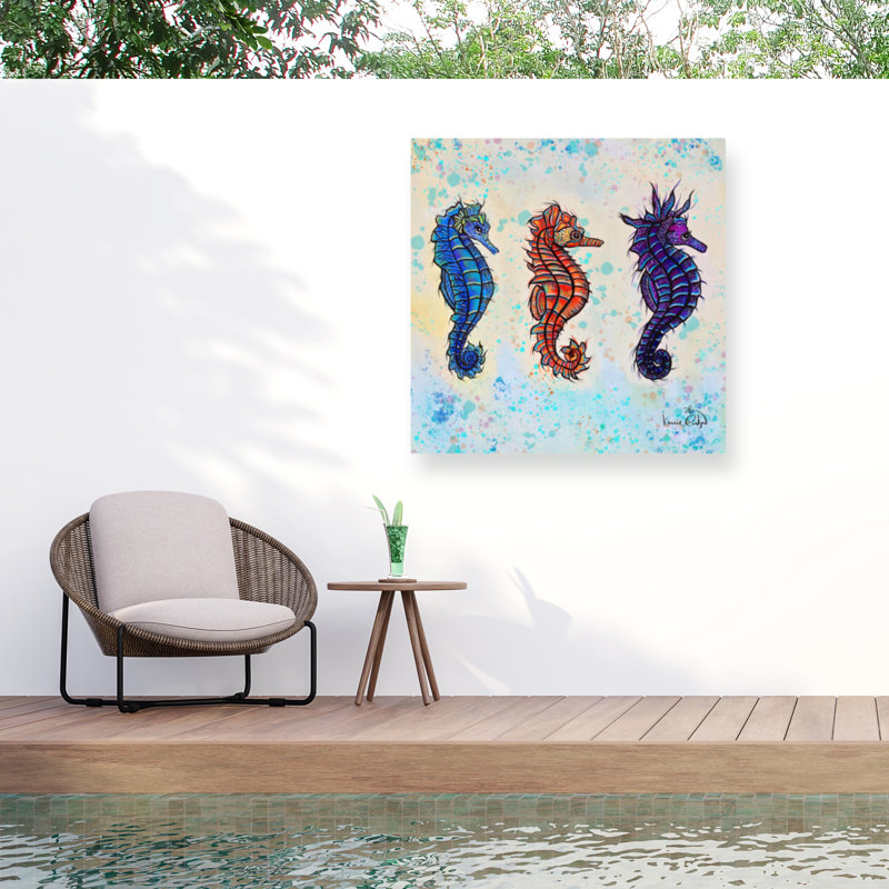 Toile d'extérieur Karrie Evenson Seahorse, H 18 po x l 18 po