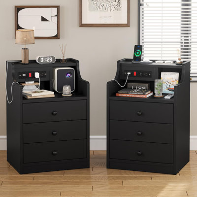 Ensemble de 2 tables de chevet pour la chambre à coucher