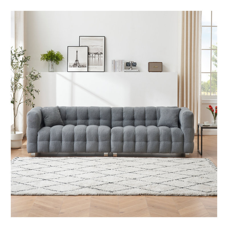 Élégant canapé-lit pour le salon ou la chambre à coucher - Comprend deux coussins décoratifs et des pieds en quincaillerie robuste pour un soutien accru