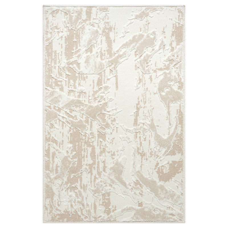 Abani Rugs Cream Beige Abstract Wavy  Area Rug, Rectangle 2' x 3'