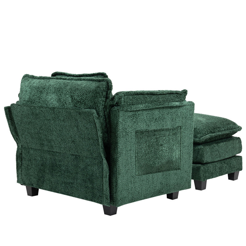 Canapé surdimensionné de 55,32 x 39,76 po pour l'intérieur, Vert foncé