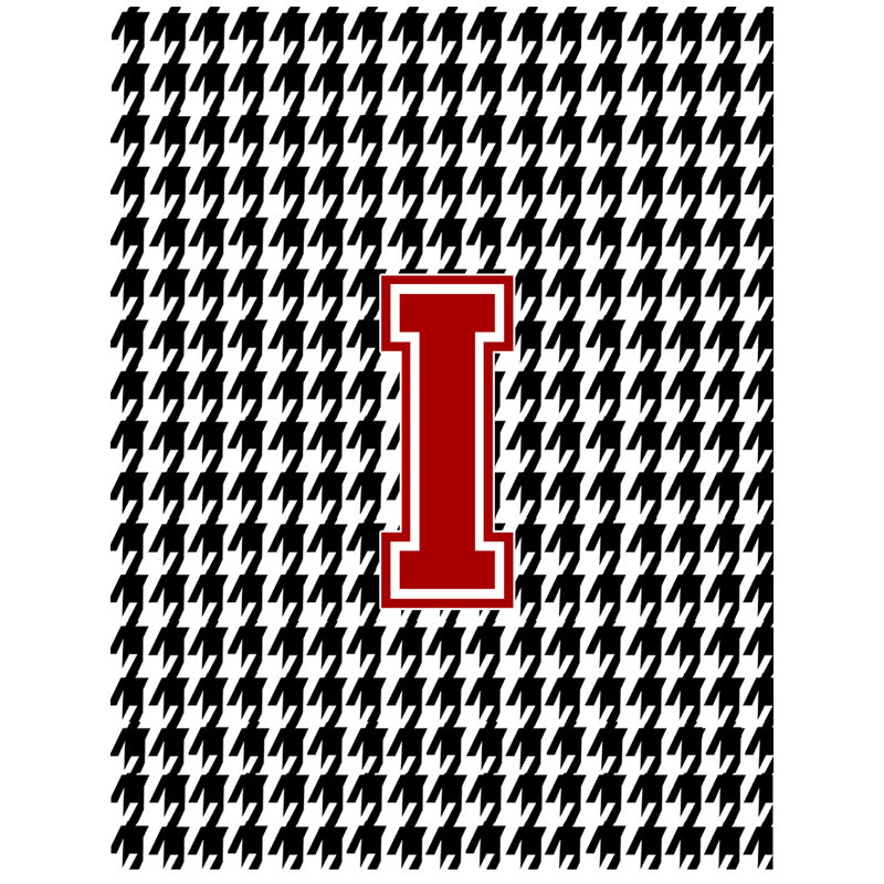 Drapeau de jardin à motif recto-verso noir Houndstooth, I