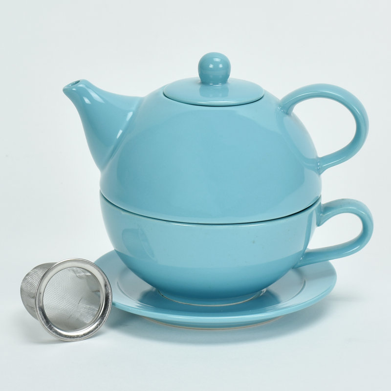 Service à thé 3 pièces Rashud Infuser, Turquoise