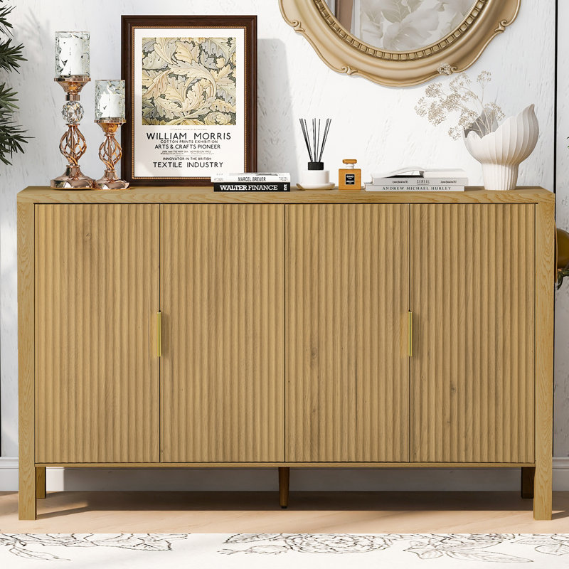 57'' Wide Sideboard With Adjustable Shelves, Natural