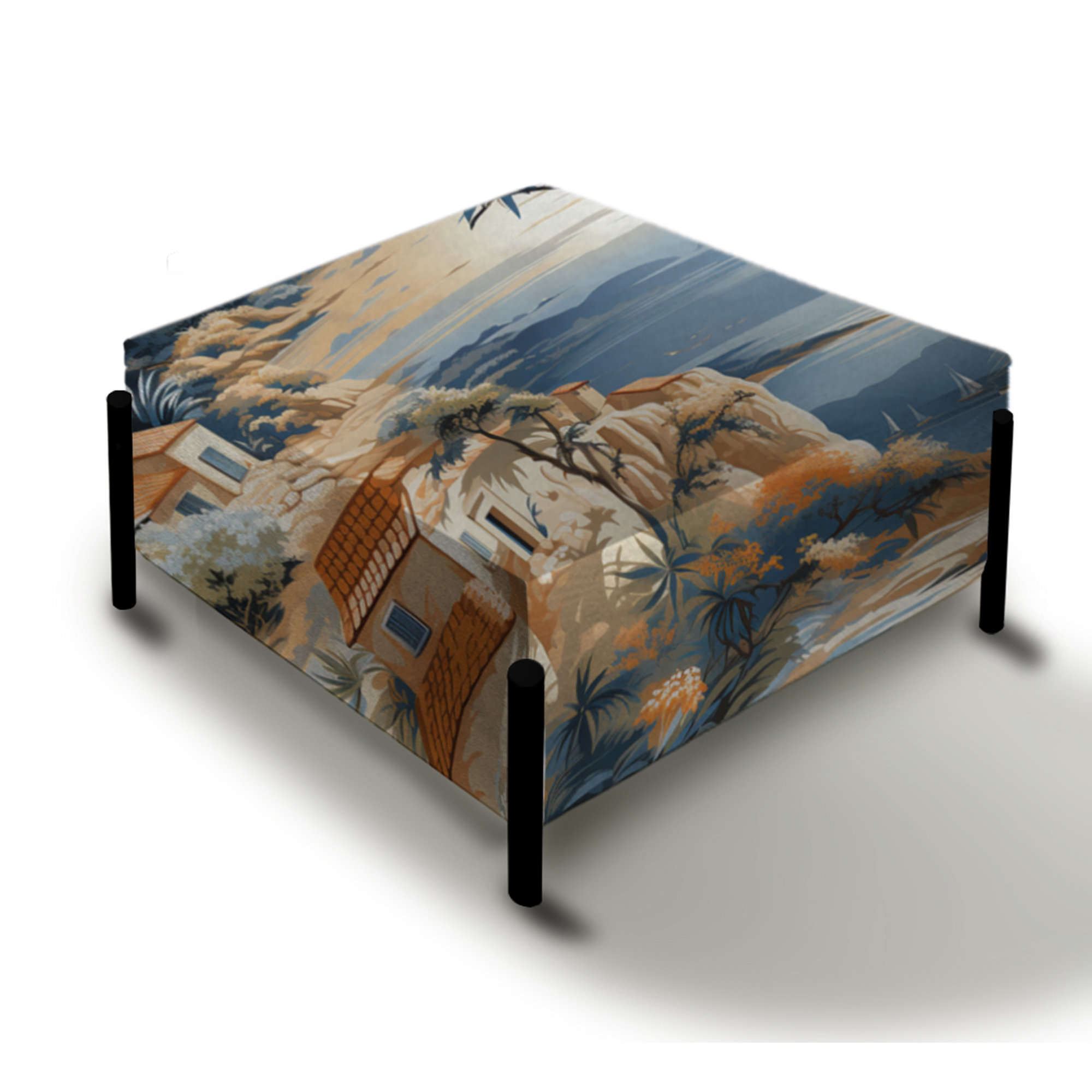 Design Art Mediterranean Oasis Botanical Pattern - Patchwork Large ...