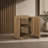 Modern Hexagonal  Oak Veneer Storage Accent Table – Wheat Finish