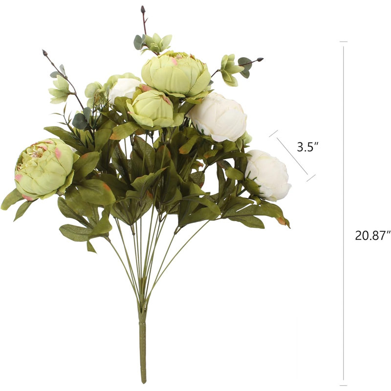Fleurs artificielles en soie artificielles rétro, lot de 1, Vert