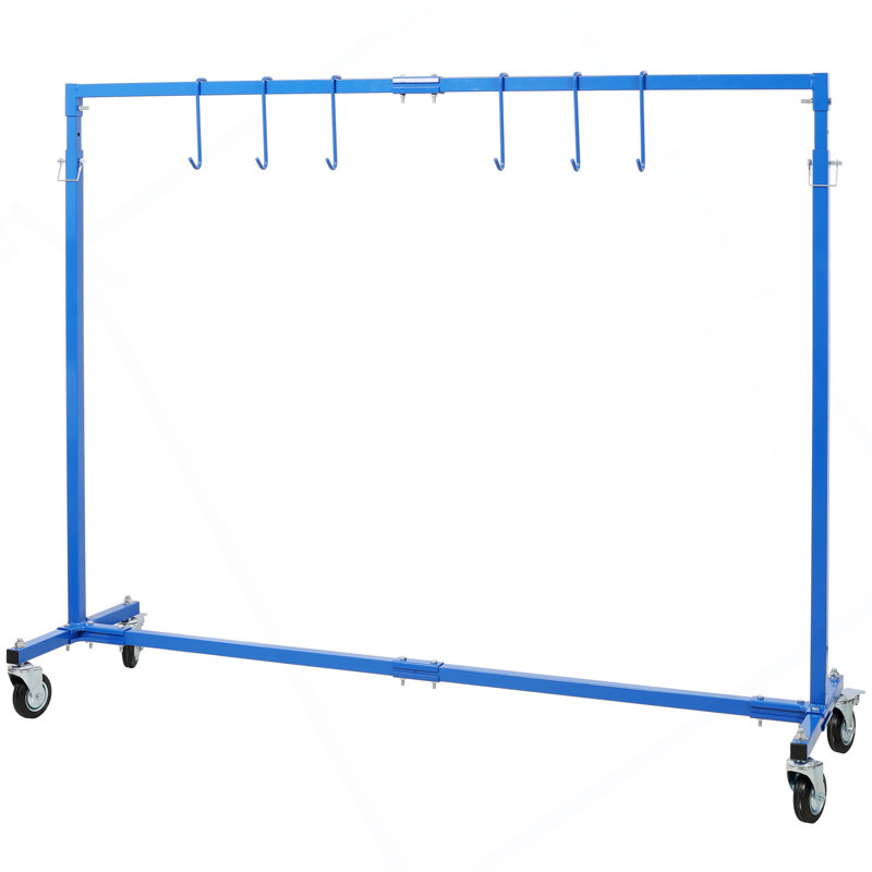 Séchoir à peinture à hauteur réglable, support de peinture mobile pour carrosseries avec 6 crochets de suspension