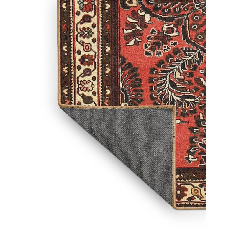 Tapis traditionnel orange / brun, Rectangle 5 pi x 7 pi