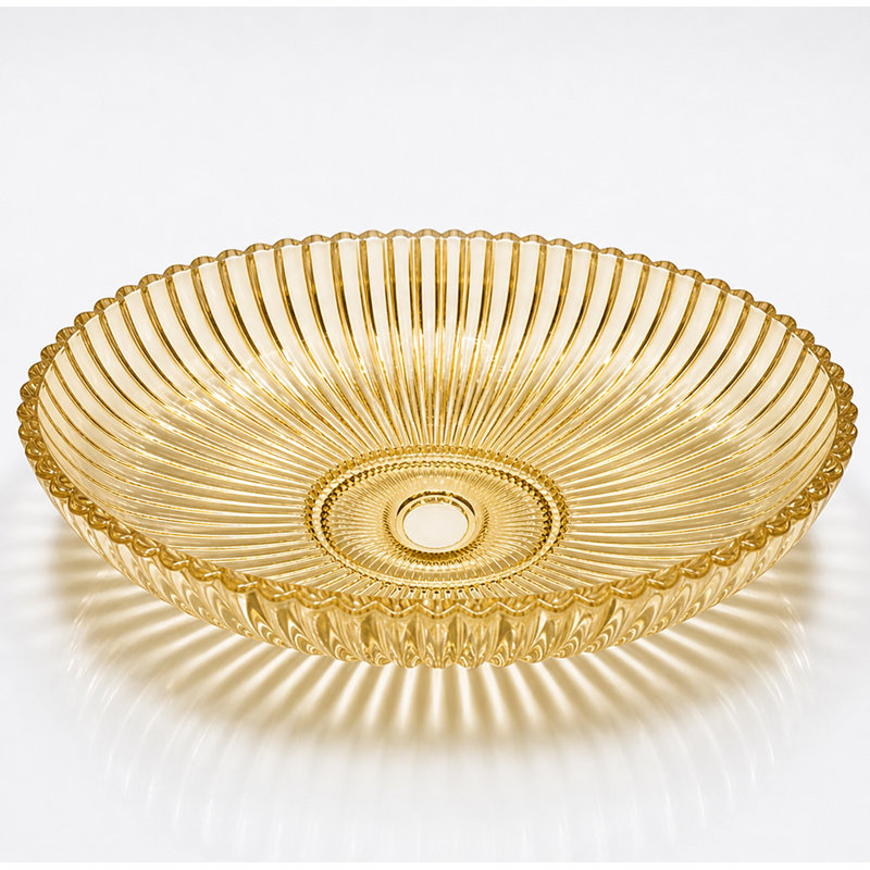 Majestic 21" Glass Oval Vessel Bathroom Sink, Champagne