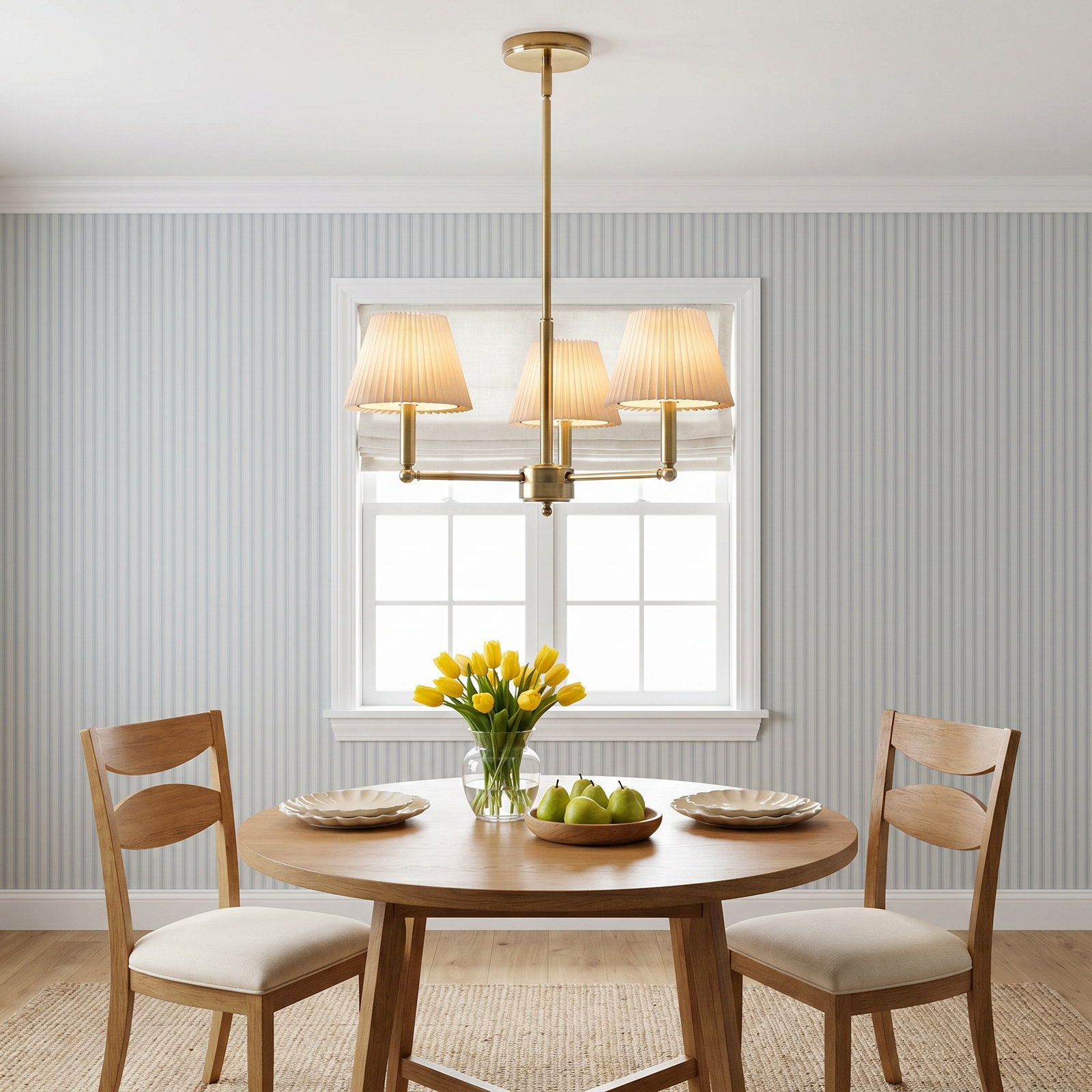 Costa Iron 3-Light Chandelier, Brushed Brass
