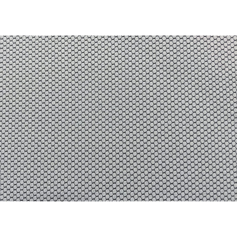 Chaise de bureau ergonomique, en maille grise et métal blanc, idéale pour les bureaux d'ordinateur. Siège rembourré profond, hauteur réglable.