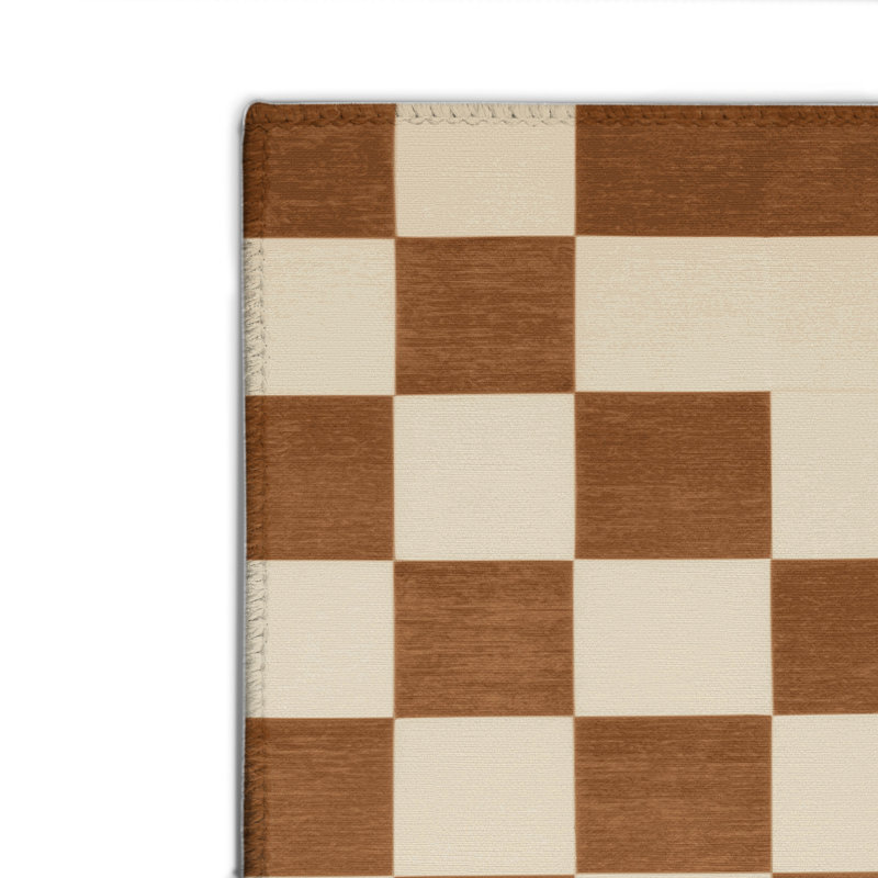 Tapis d'intérieur et d'extérieur à carreaux beige, Rectangulaire 2 pi x 3 pi
