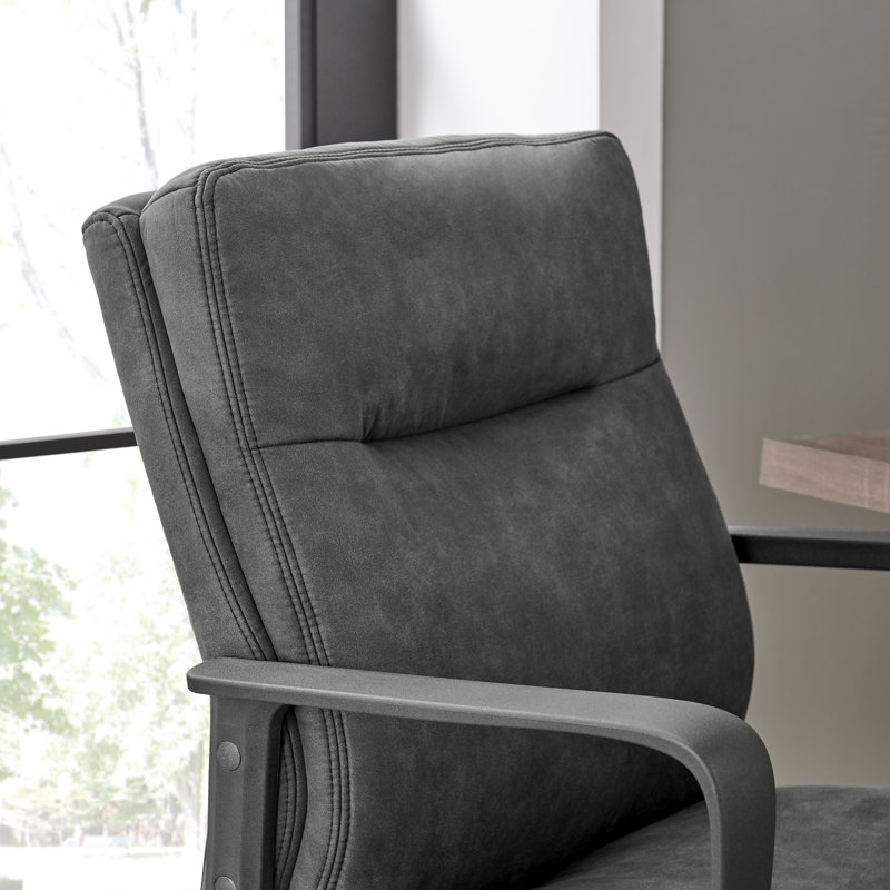 Rosso Premium Faux Leather Home Office Chair - Ergonomic & Supportive Modern Design, Black