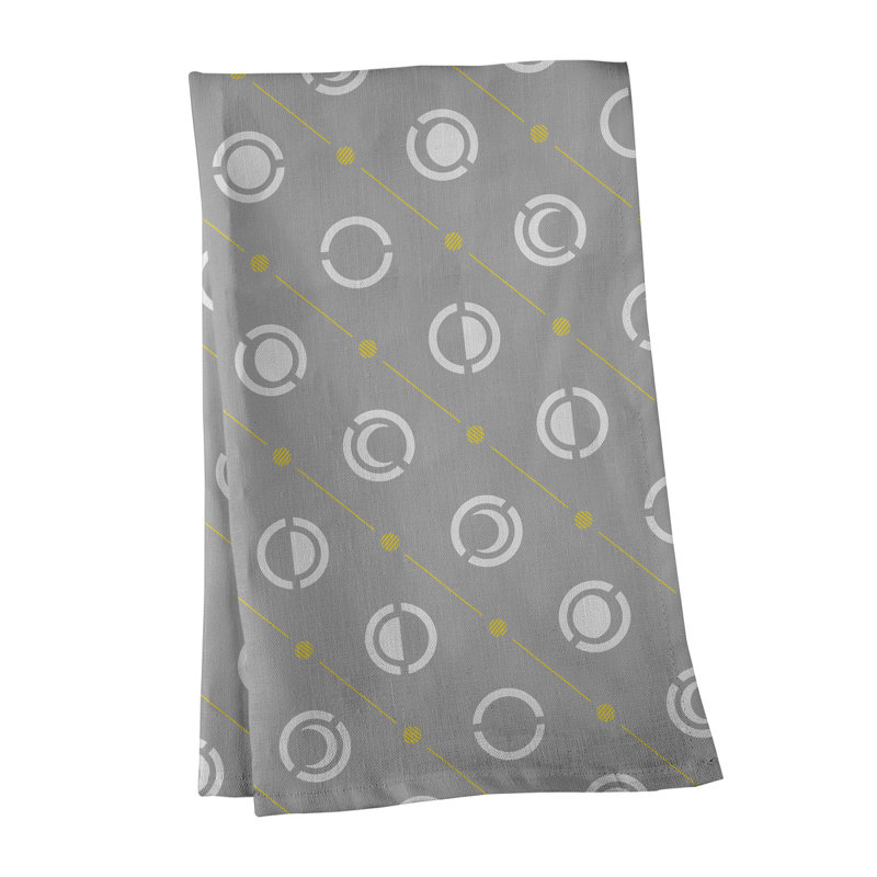 Skeffingt Tea Towel Kitchen Towel, Gray/Yellow/White, Cotton Twill