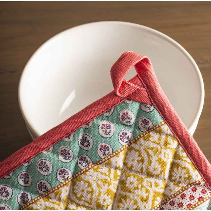 Maison D' Hermine Paisley Cotton Potholder & Oven Mitt Set