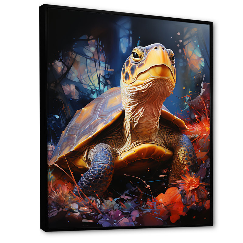 Voyage expressionniste sur toile, H 20 po x l 12 po x P 1 po, Cadre flottant noir