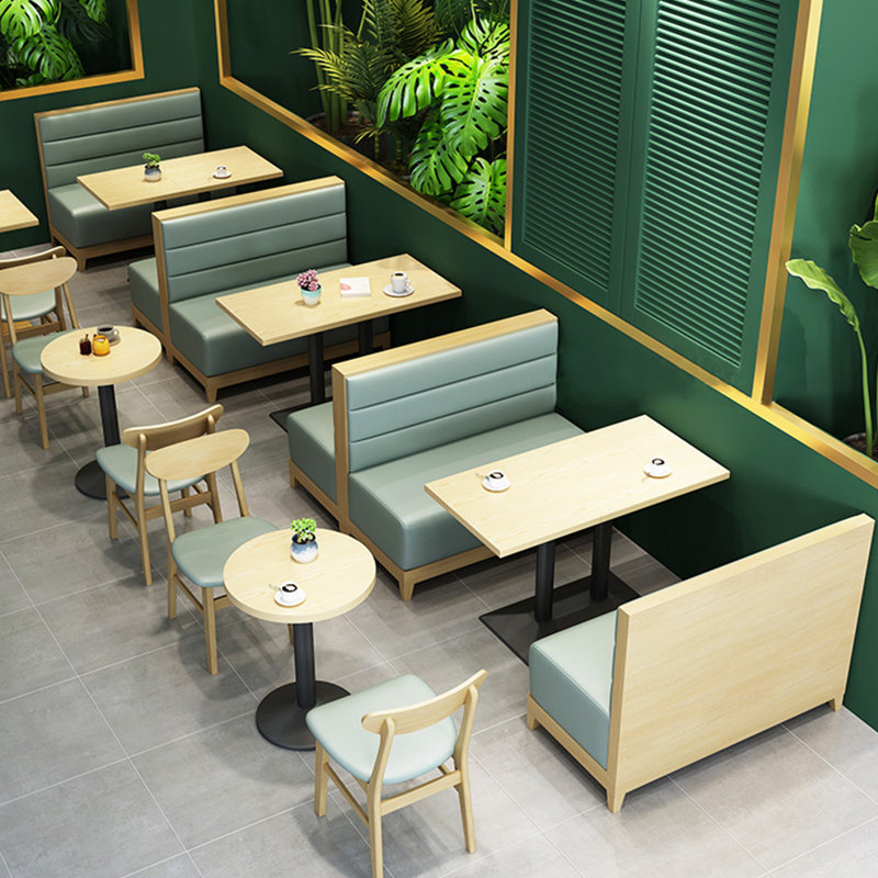 Banc rembourré en similicuir Modern Simple, Vert clair
