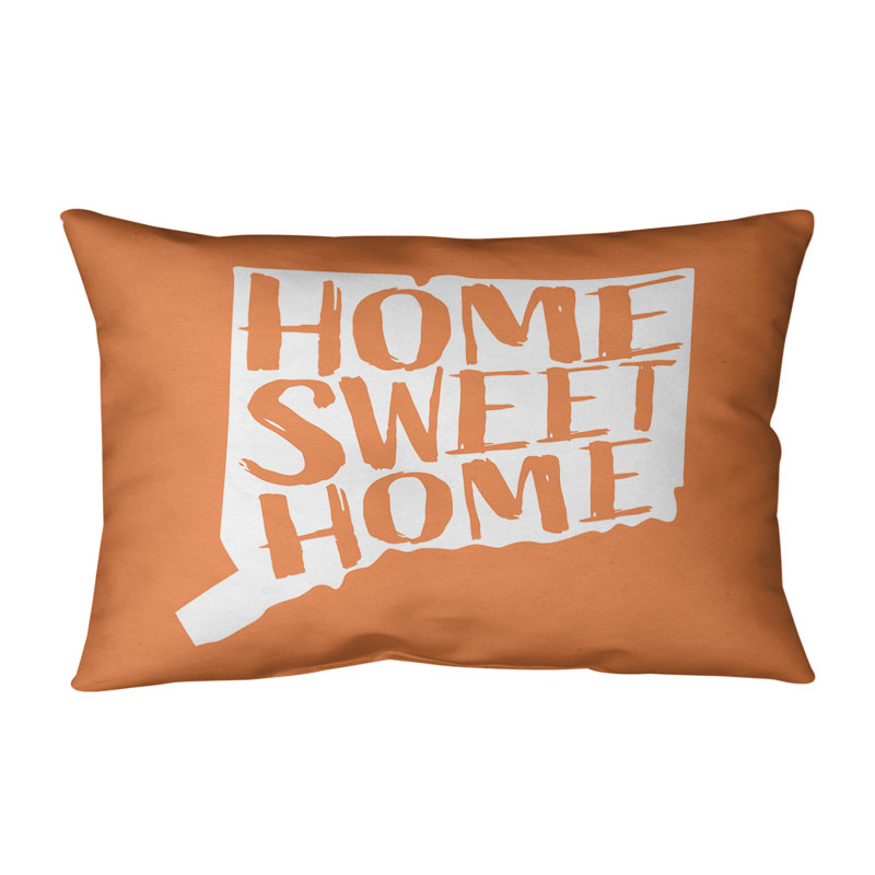 Outdoor Reversible Throw Pillow, Orange, Connecticut