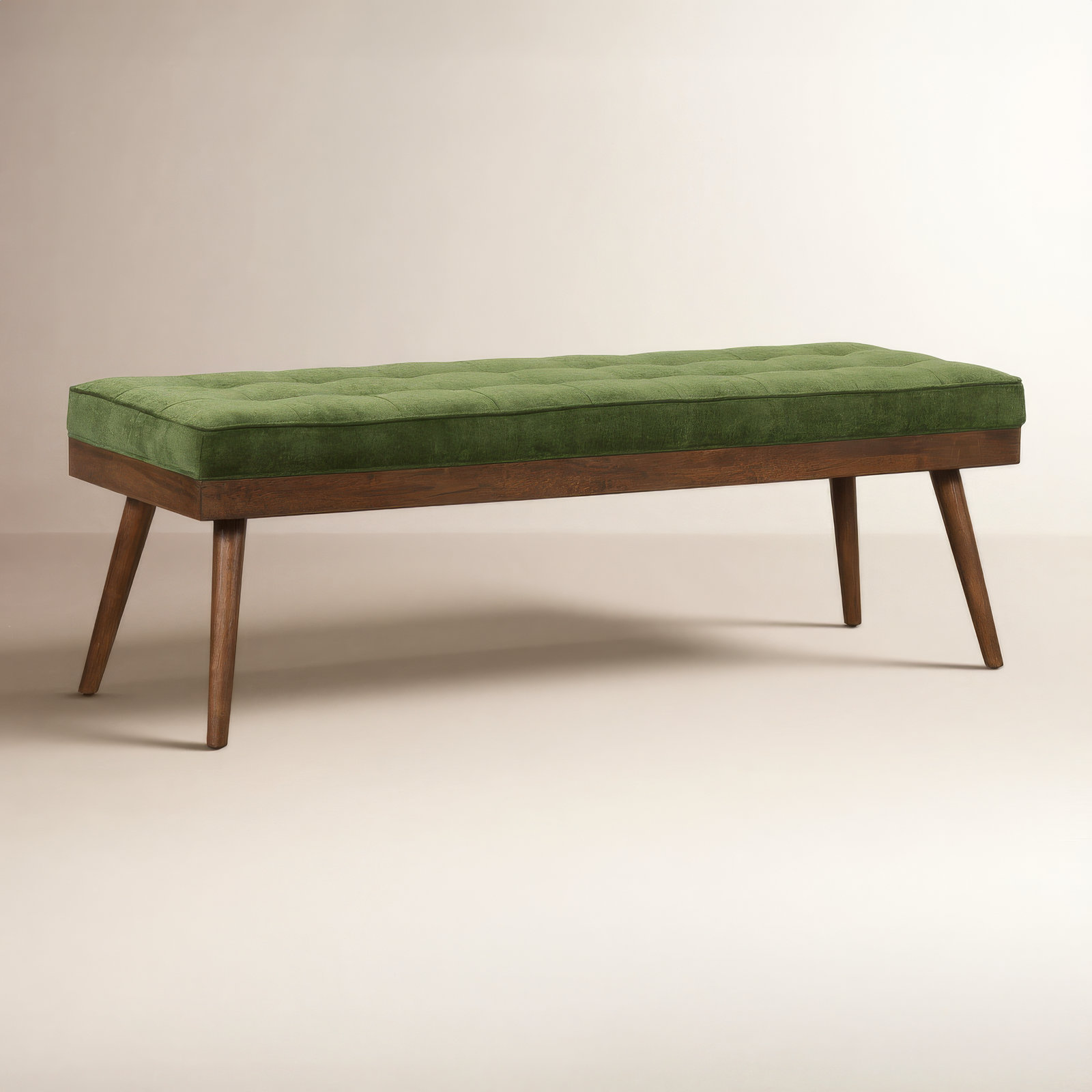 55" Velvet Entryway Bench, Green