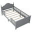 Lit simple pour enfants, lit plateforme simple en bois avec tête et pied de lit, gris-827079169-827079182
