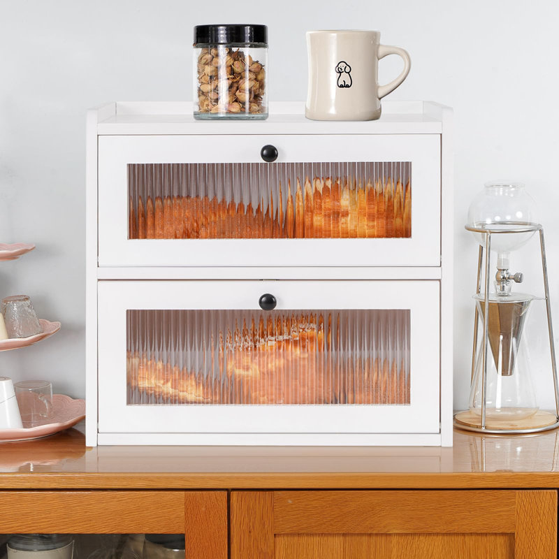 Wood Food Storage Container, White