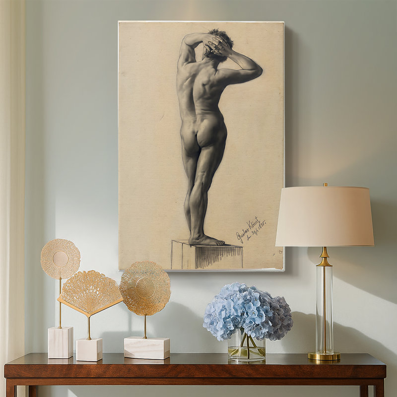 Nu masculin - toile tendue par Gustav Klimt, 32 x 48