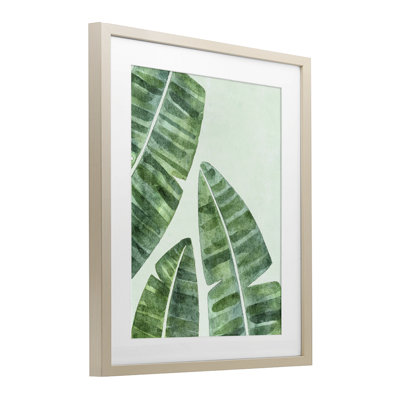 «Banana Leaf Tropics», reproduction sous verre encadrée, design par Camila Juncos
